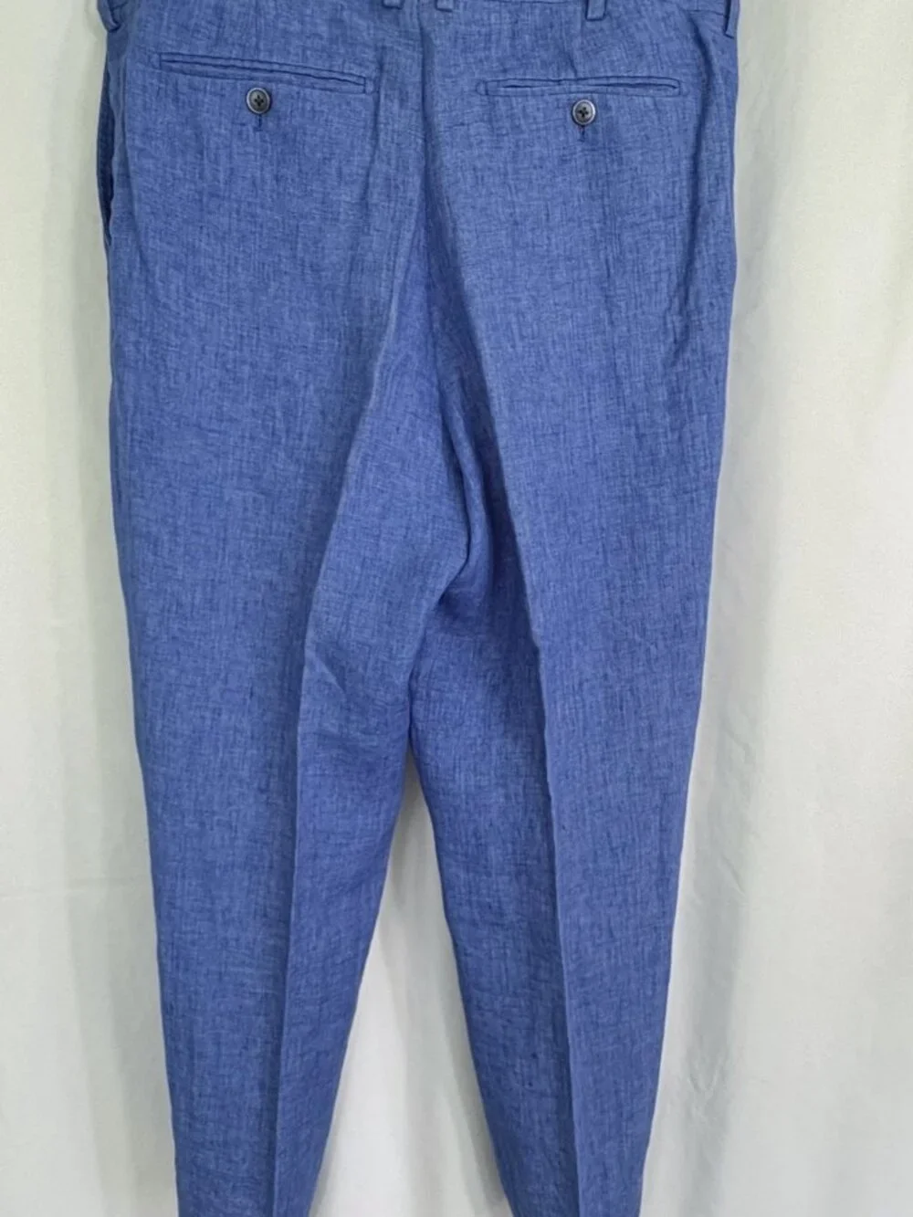 Men's Tailored Linen Pants in Blue - Classic Trousers